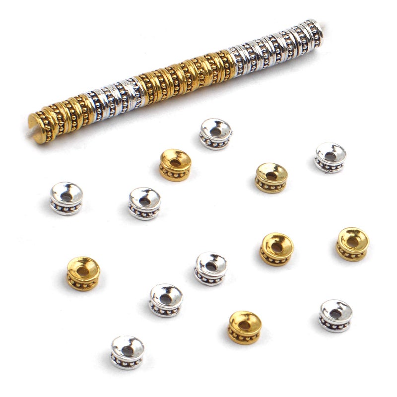 Jdesun 200pcs 6mm Tibetan Spacer Beads Round Rondelle Beads Alloy Jewelry Bead Charm Spacer for Jewelry Making DIY Bracelets Necklace and Crafting - Image 4
